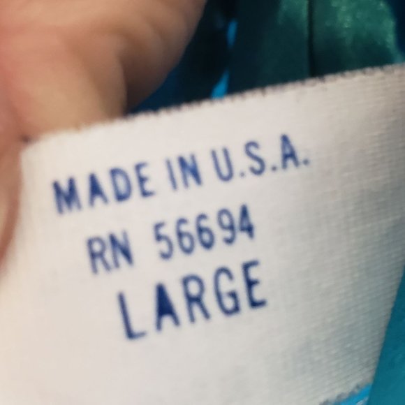 Vintage Nightgown Turquoise Black Embroidered Flowers Sabrina by Mervyns Size L - Picture 6 of 8